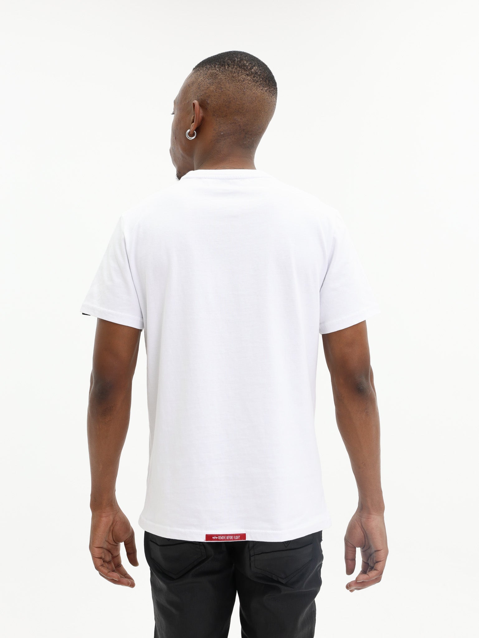 Alpha Industries T-Shirt Half Logo Rain White
